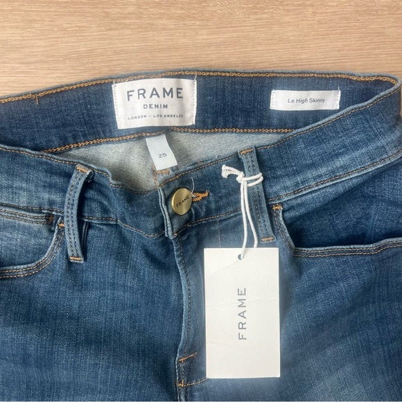 NWT - FRAME Le High Skinny Triangle Hem Jeans size 25 - Picture 10 of 12